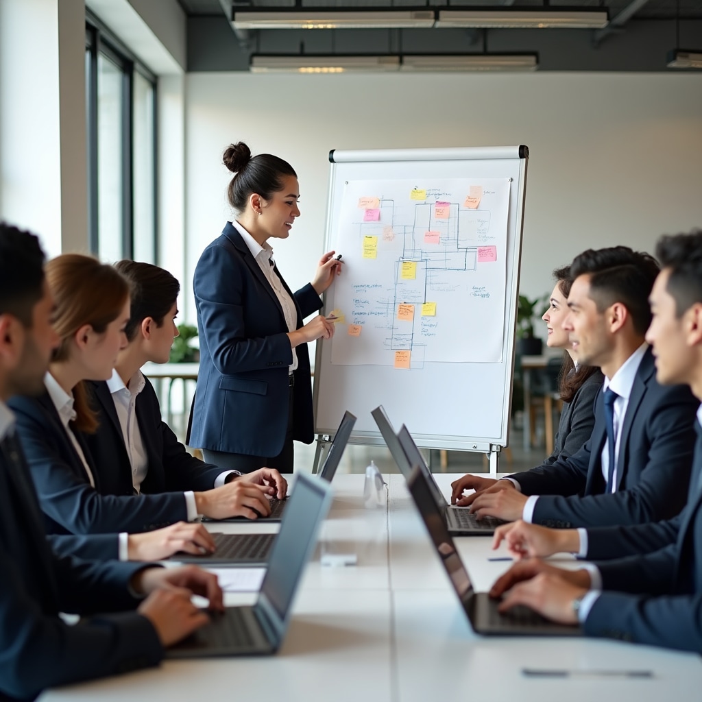 Sesiune de training corporativ cu profesioniști